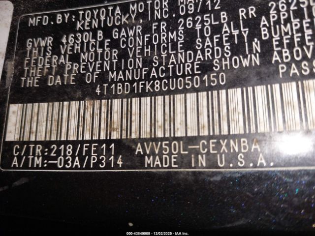 Toyota Camry Le Image 11