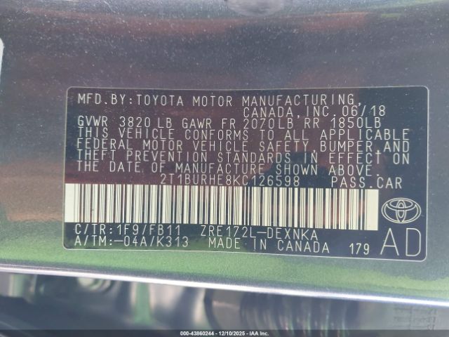 Toyota Corolla Le Image 12