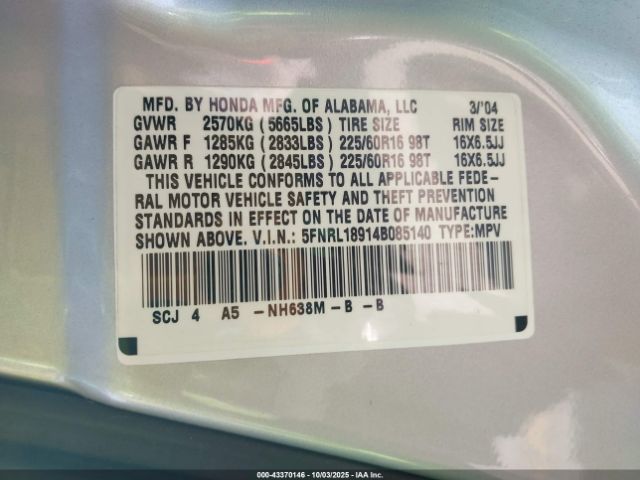 Honda Odyssey Ex-l Image 12